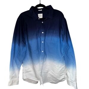 American Eagle Men's XXXL 3XL Long Sleeve Button Down ombre Shirt